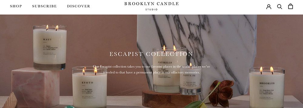 Brooklyn candle escapist collection