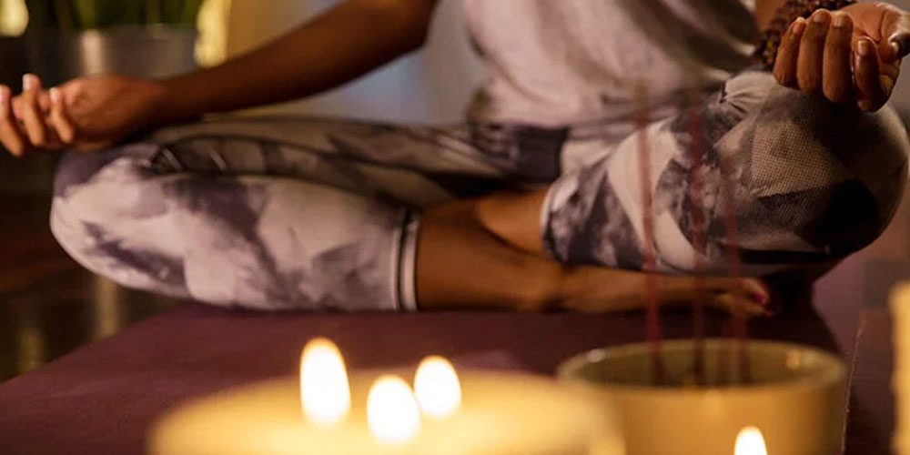 meditating with candles