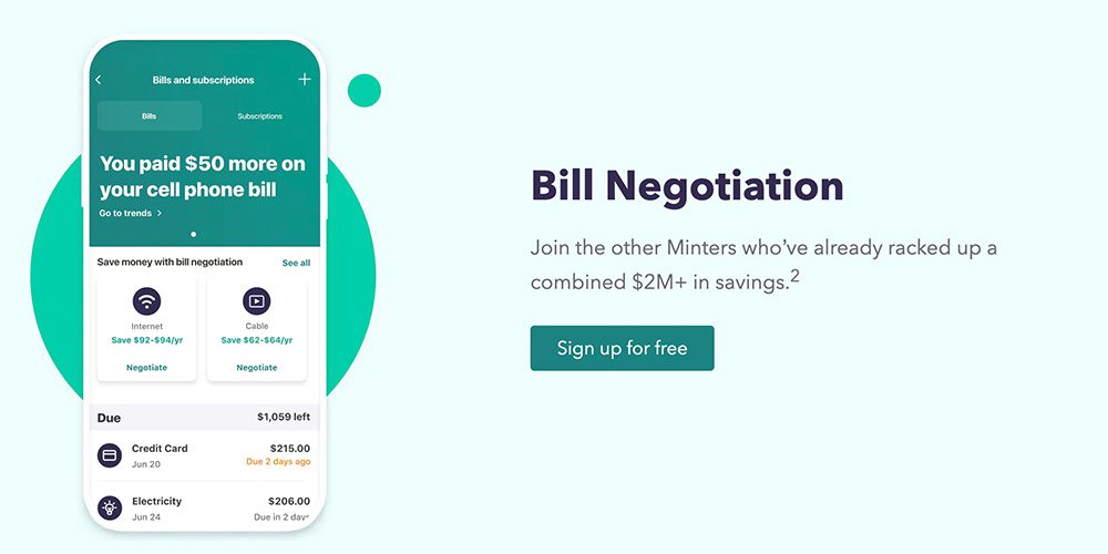 mint bill negotiation